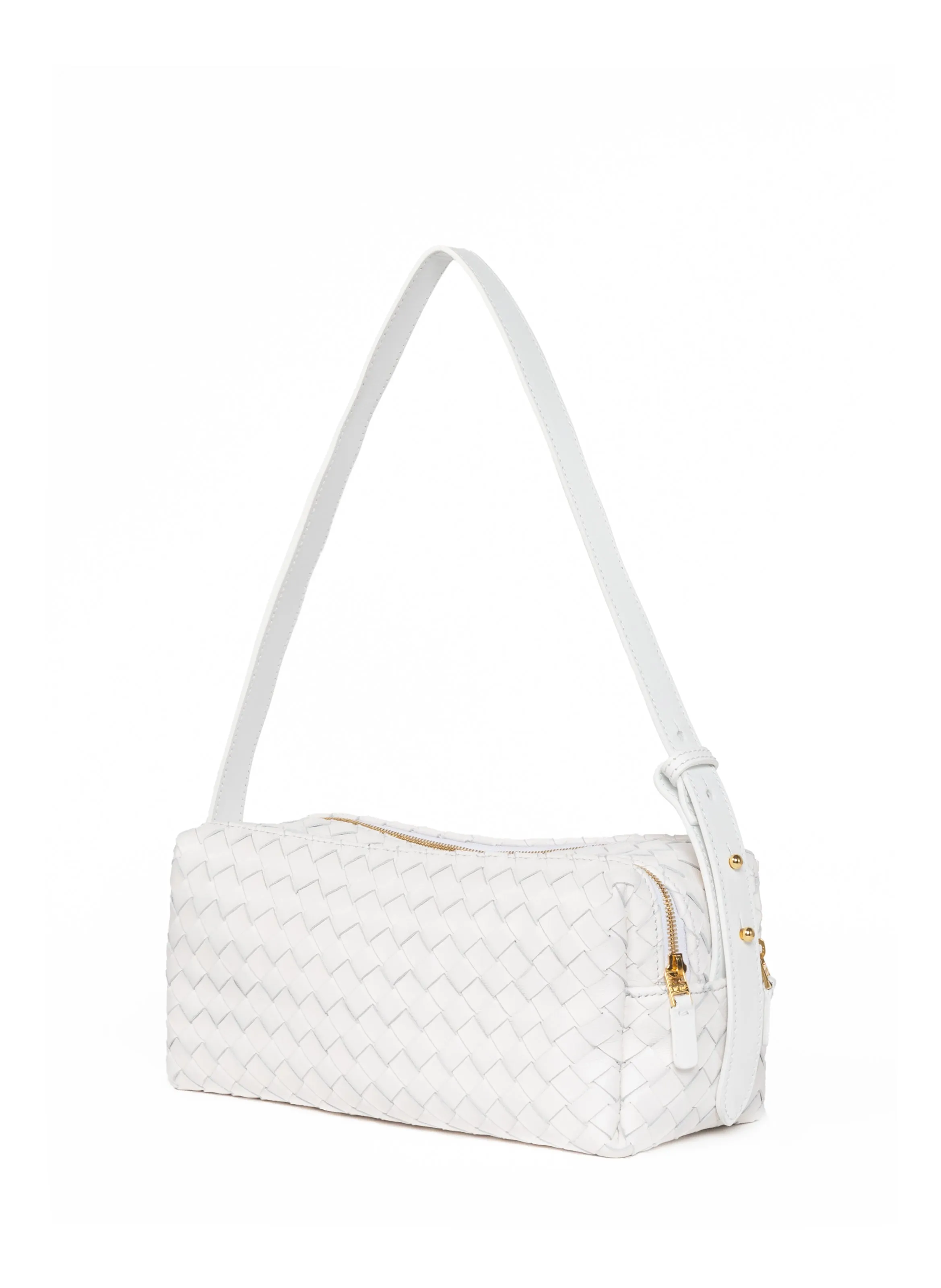 Trousse Woven Leather White