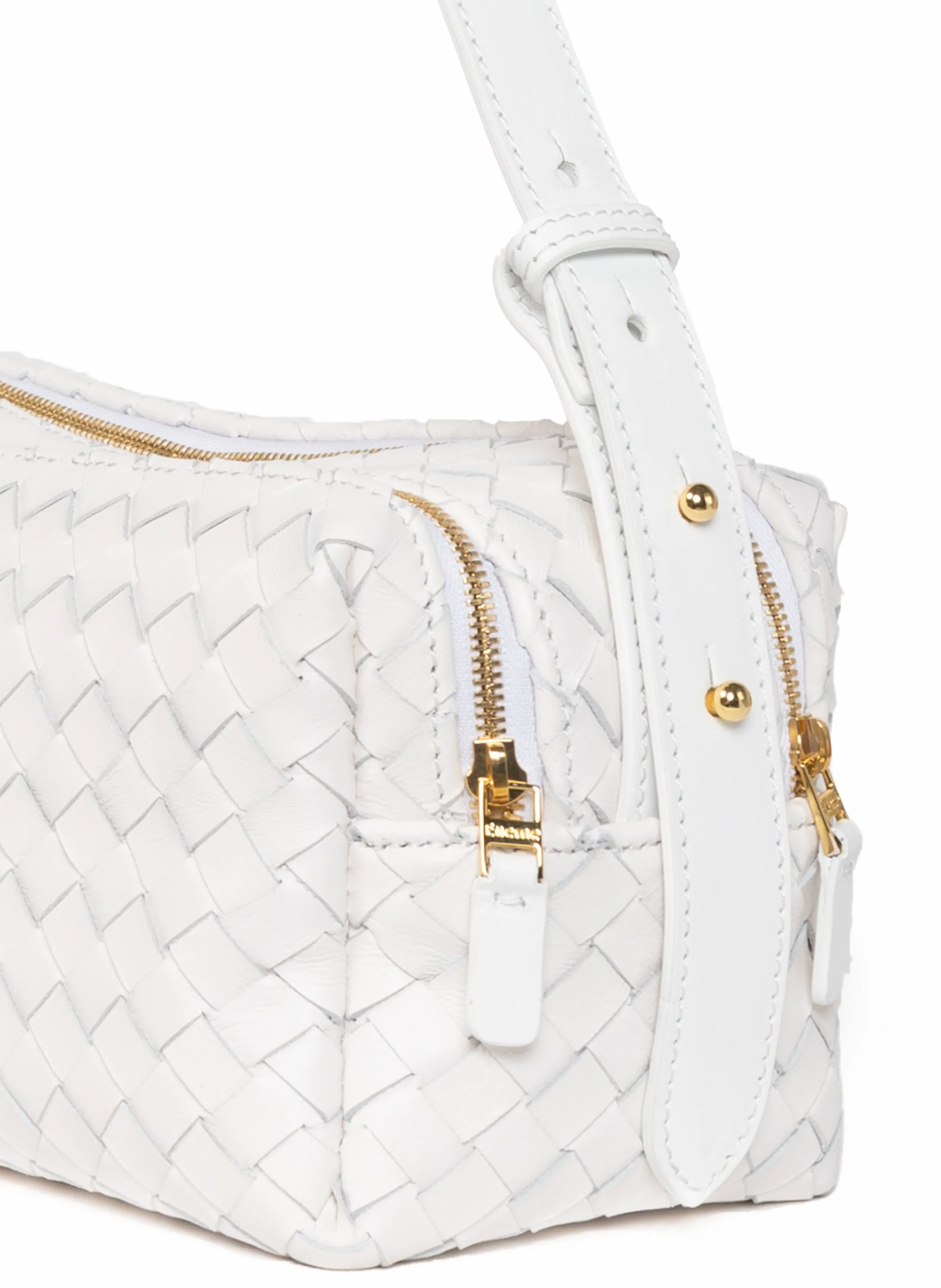 Trousse Woven Leather White