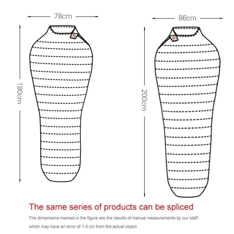 Ultra-Light Outdoor Camping Down Sleeping Bag Nylon Mummy Three Season Goose Down Sleeping Bag