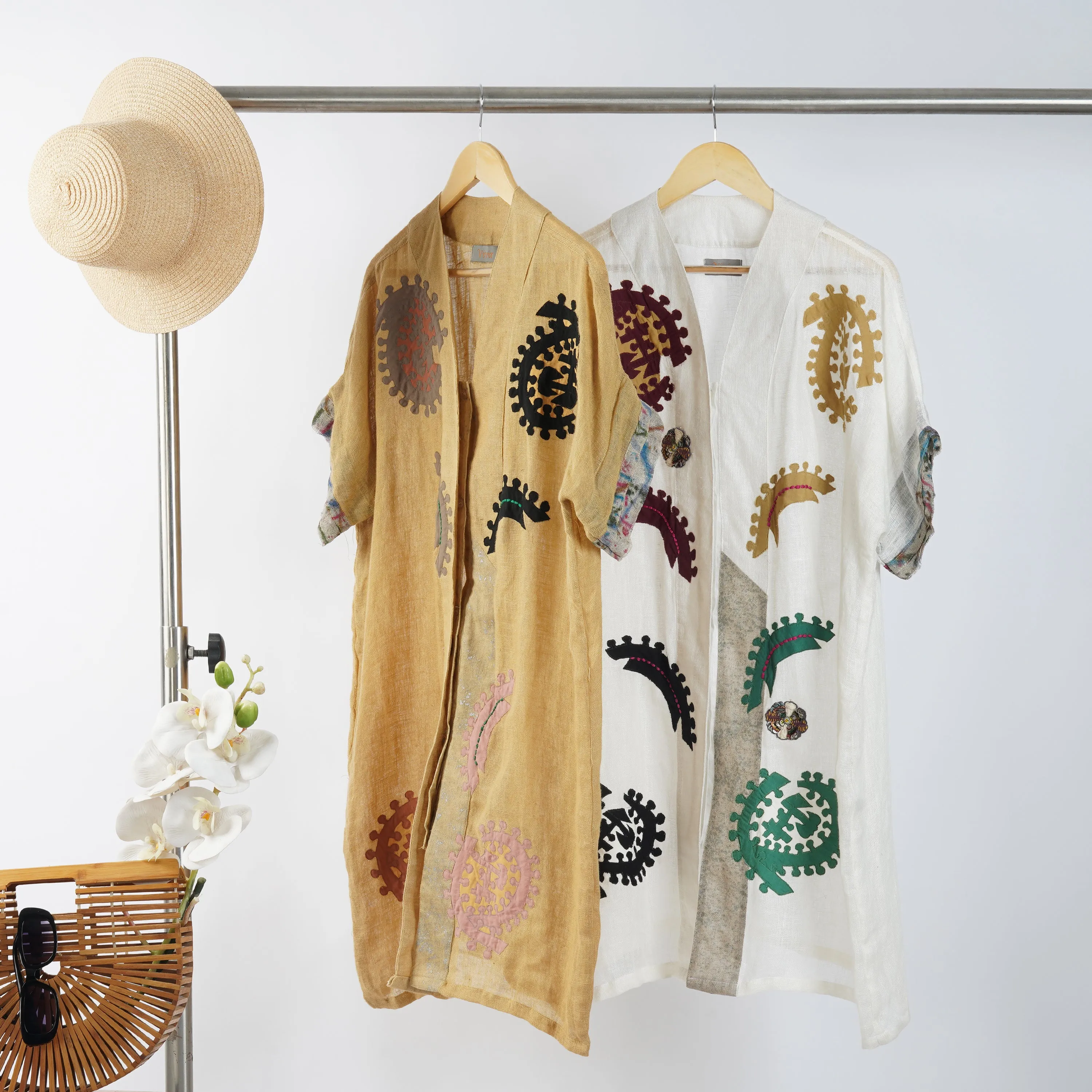 V-Neck Embroidered Dress