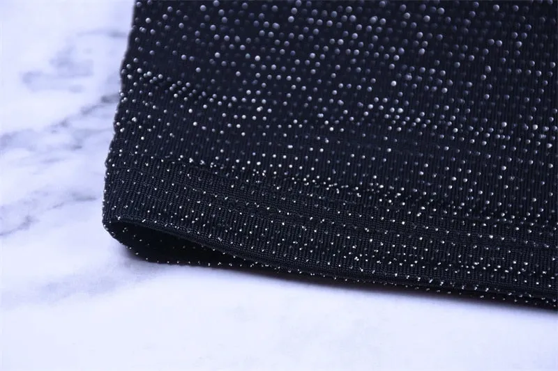 VenusFox Sexy elegant bodycon glitter sparkle bling long sleeve party dress