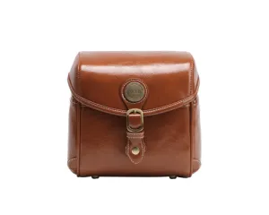 Vintage Style Leather Shoulder Bag for DSLR Camera - Light Brown