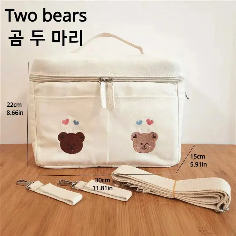 Vvsha Christmas gift Baby Diaper Bag Outdoor Mommy Shoulder Bag Waterproof Baby Bottle Insulation Mommy Bag Baby Cart Hanging Bag Trolley Accessories