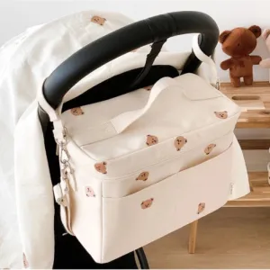 Vvsha Christmas gift Baby Diaper Bag Outdoor Mommy Shoulder Bag Waterproof Baby Bottle Insulation Mommy Bag Baby Cart Hanging Bag Trolley Accessories