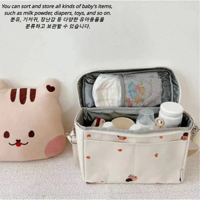 Vvsha Christmas gift Baby Diaper Bag Outdoor Mommy Shoulder Bag Waterproof Baby Bottle Insulation Mommy Bag Baby Cart Hanging Bag Trolley Accessories