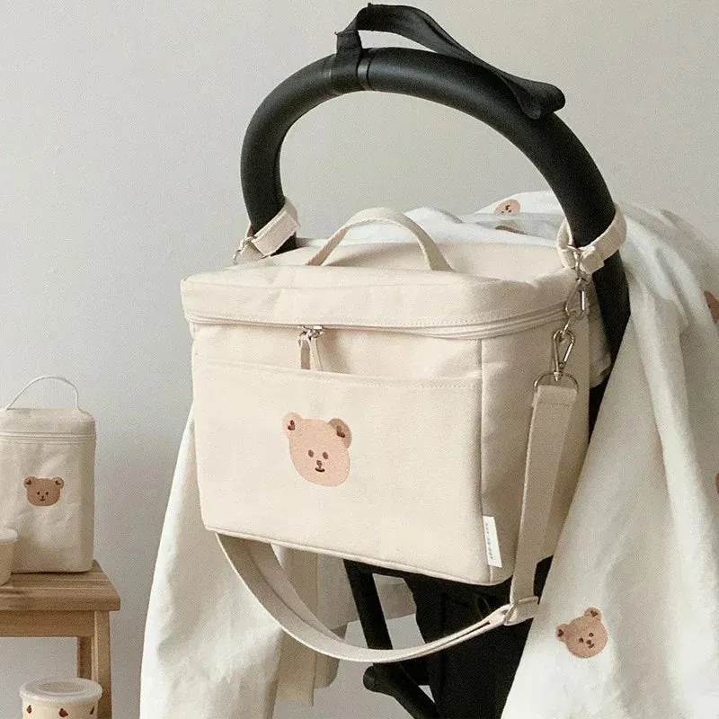 Vvsha Christmas gift Baby Diaper Bag Outdoor Mommy Shoulder Bag Waterproof Baby Bottle Insulation Mommy Bag Baby Cart Hanging Bag Trolley Accessories