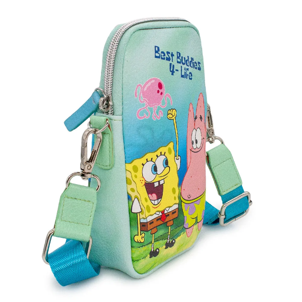 Wallet Phone Bag Holder - SpongeBob SquarePants and Patrick Star BEST BUDDIES 4-LIFE Pose Seafoam Green