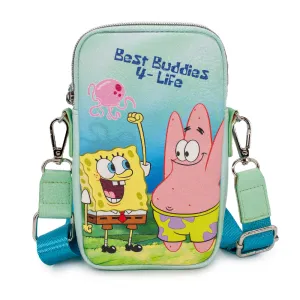 Wallet Phone Bag Holder - SpongeBob SquarePants and Patrick Star BEST BUDDIES 4-LIFE Pose Seafoam Green