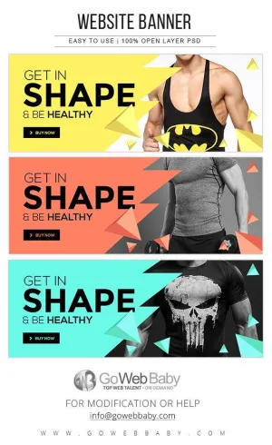 Website Banner - Fitness Lifestyle For Website Marketing