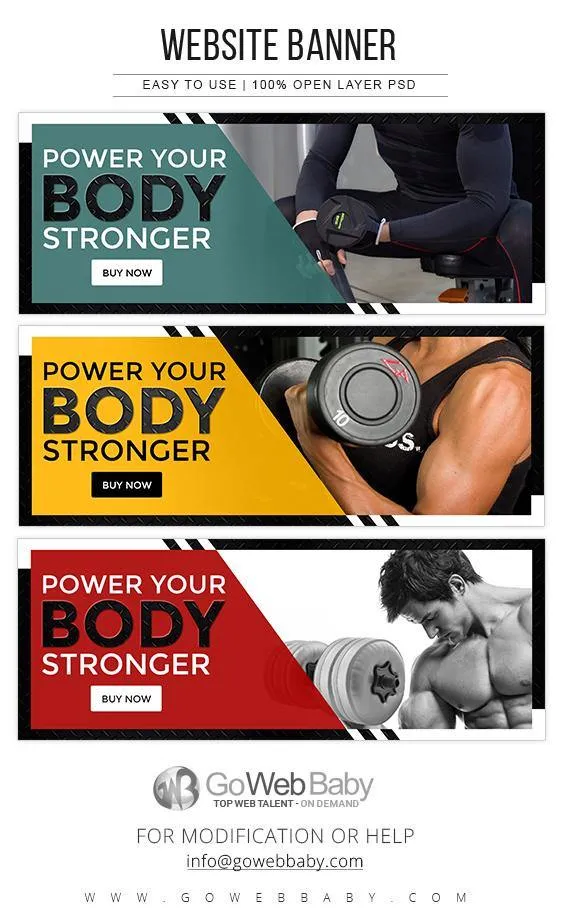 Website Banner - Gym and Fitness For Website Marketing