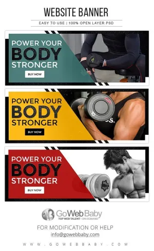 Website Banner - Gym and Fitness For Website Marketing