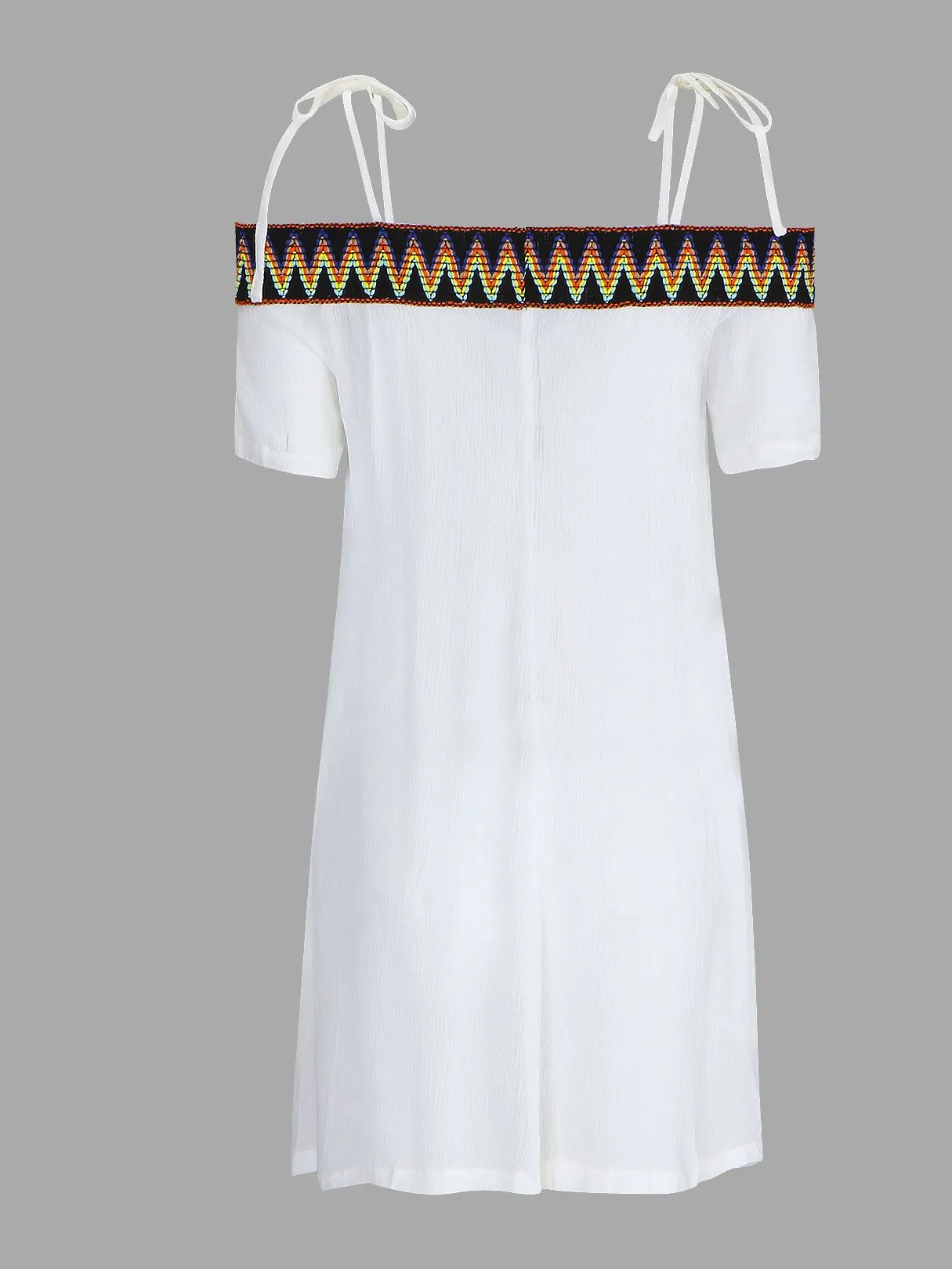 Wholesale Bateau Off The Shoulder White Mini Dress