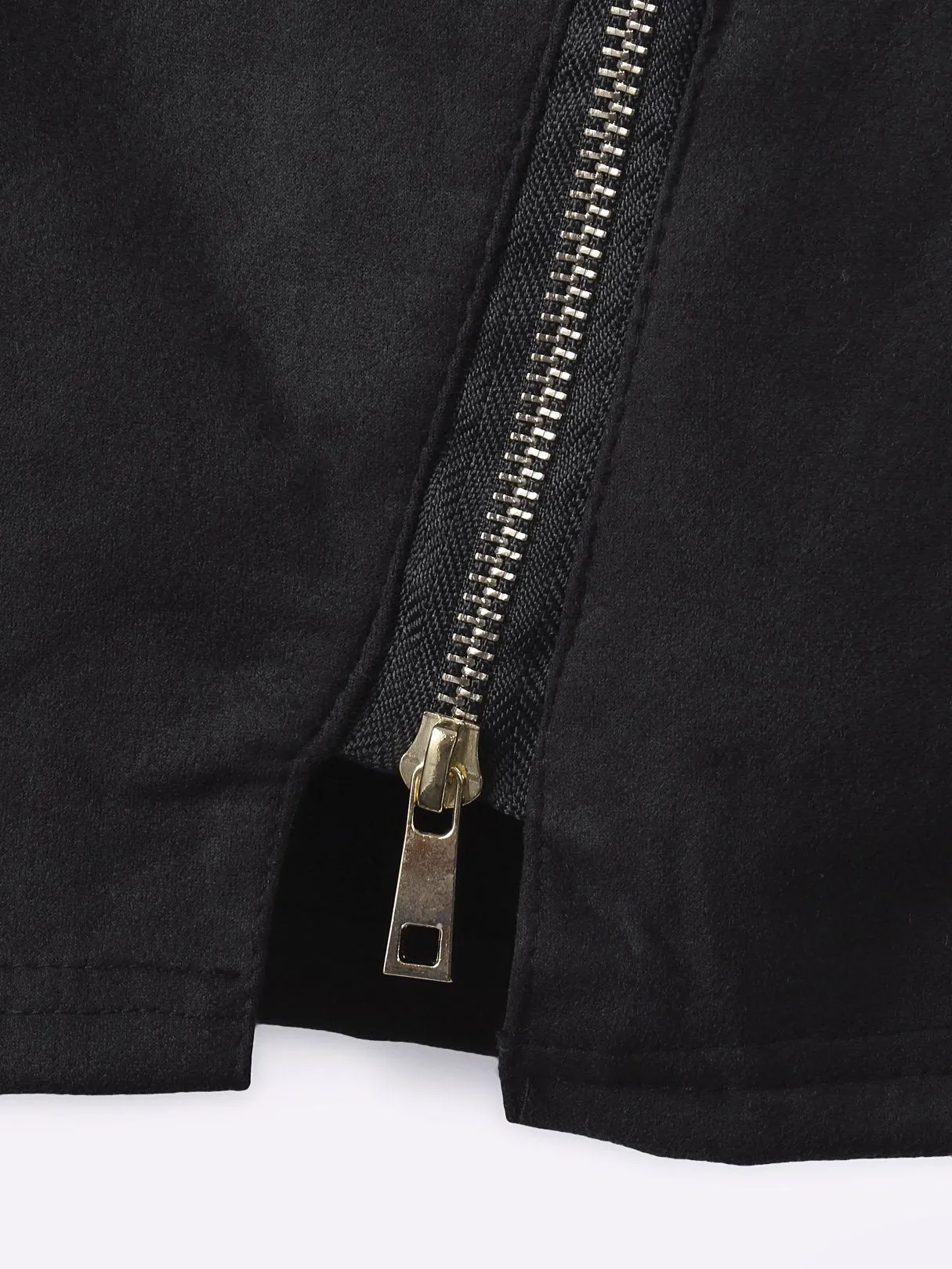Wholesale Black Round Neck Long Sleeve Zip Back Slit Hem Mini Dress