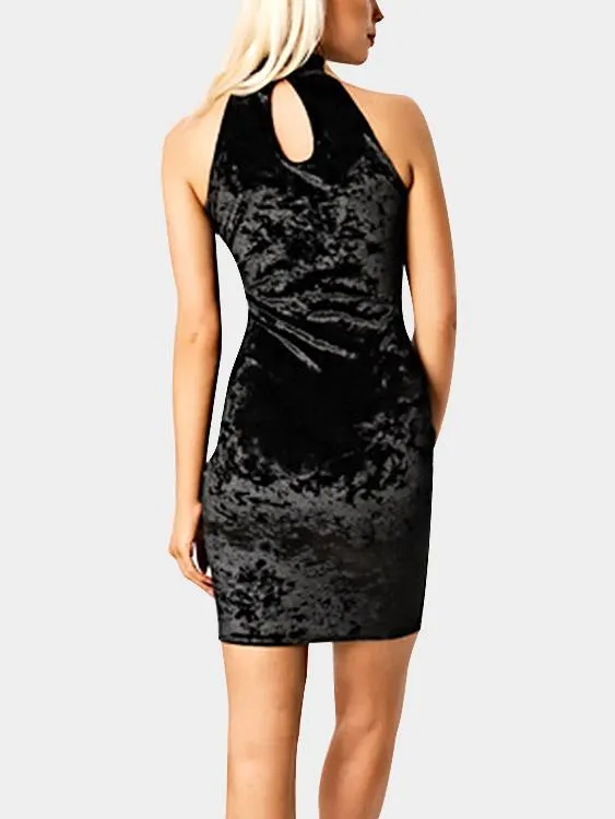 Wholesale Round Neck Sleeveless Plain Bodycon Mini Dress