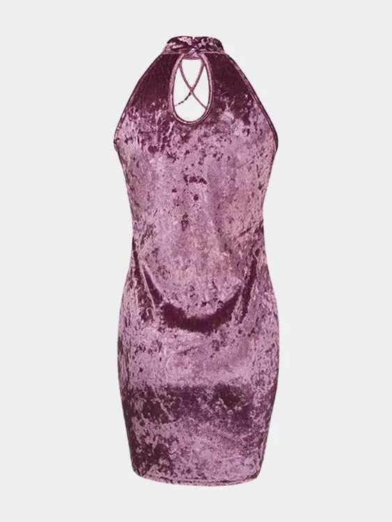 Wholesale Round Neck Sleeveless Plain Bodycon Mini Dress
