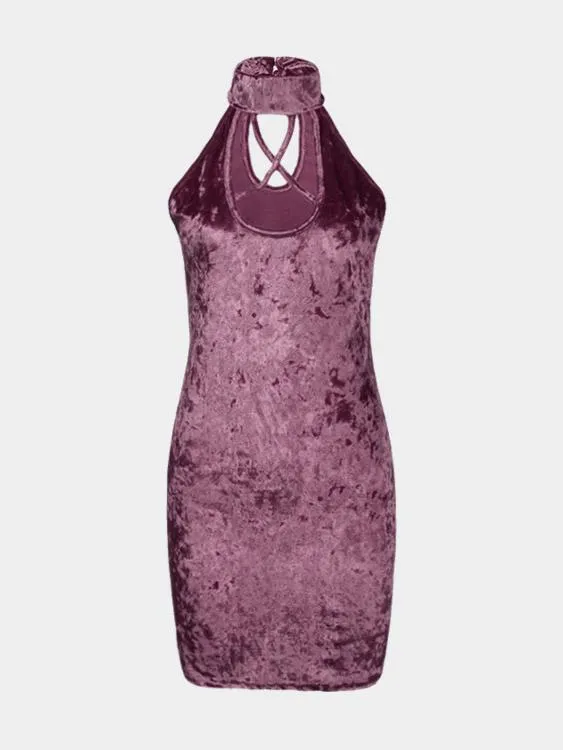 Wholesale Round Neck Sleeveless Plain Bodycon Mini Dress