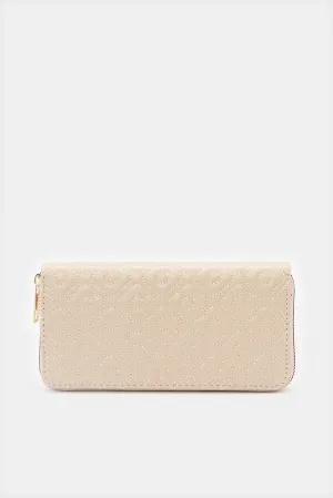 Women Quilted Beige Purse