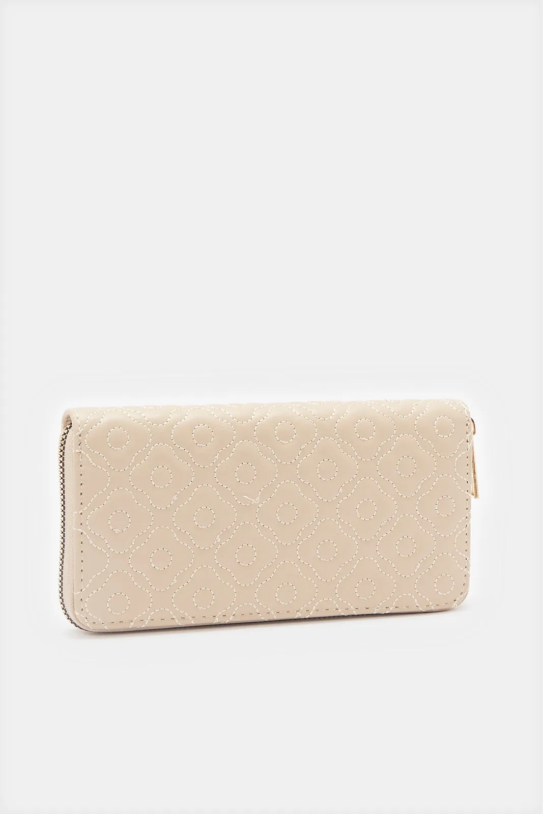 Women Quilted Beige Purse