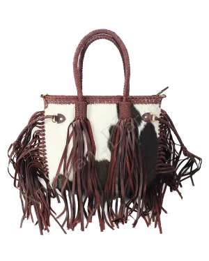 Women's Cowhide Tied Fringe Purse
