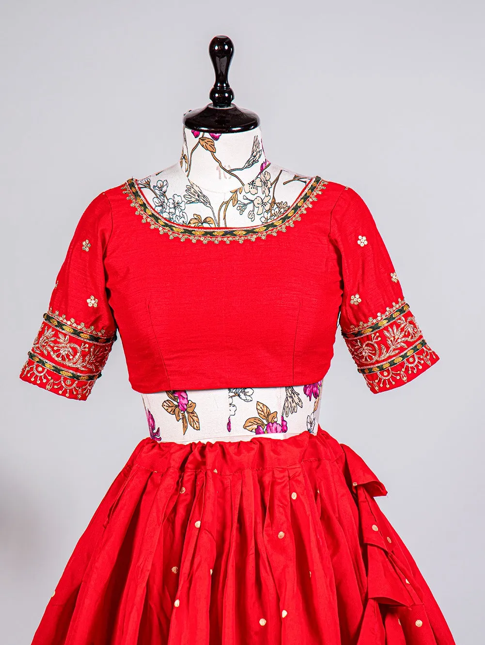 Women's Designer Paithani Silk Lehenga Choli With Zari Weaving South Indian Lehenga