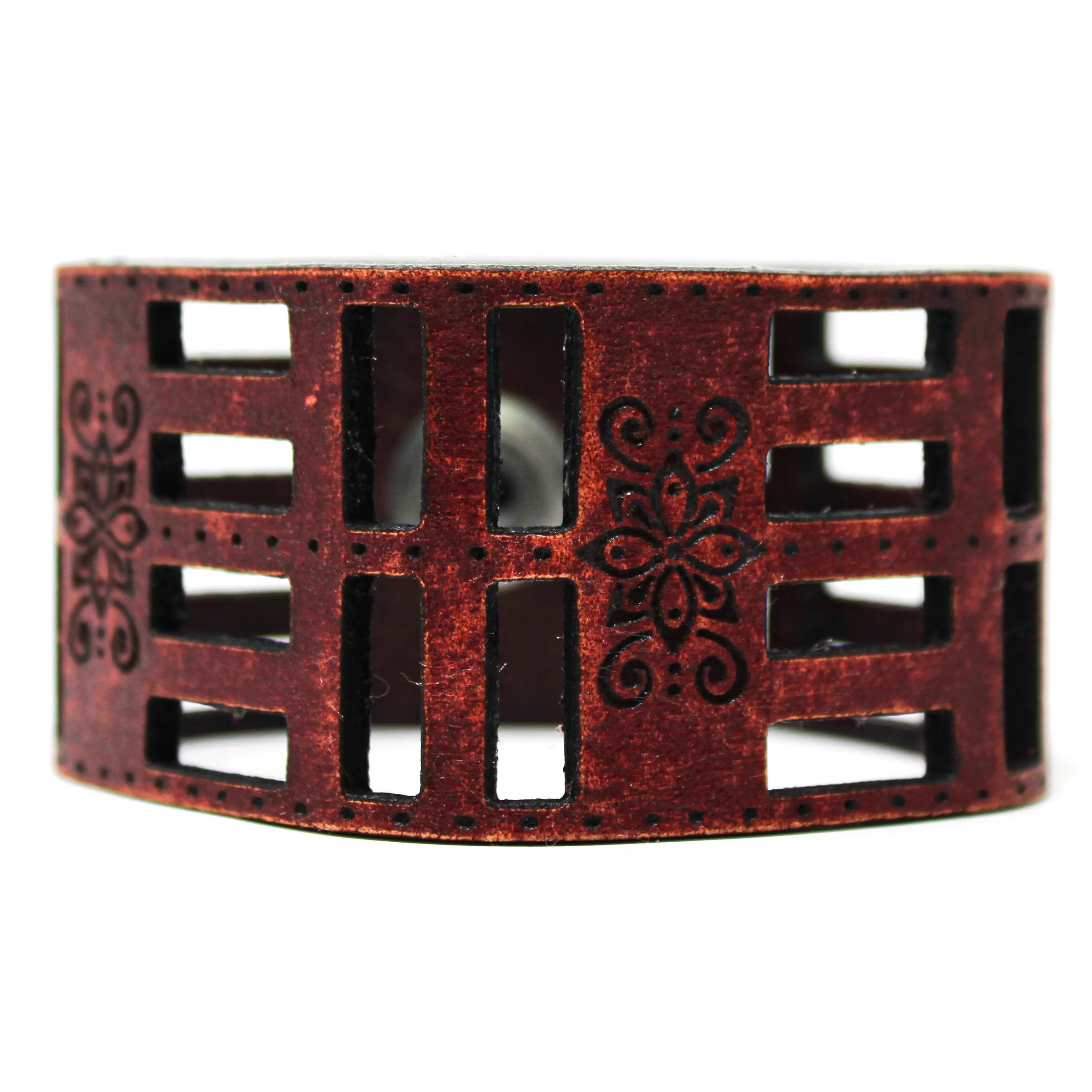 Women's Leather Cuff - Flora Foura Cut Cuff