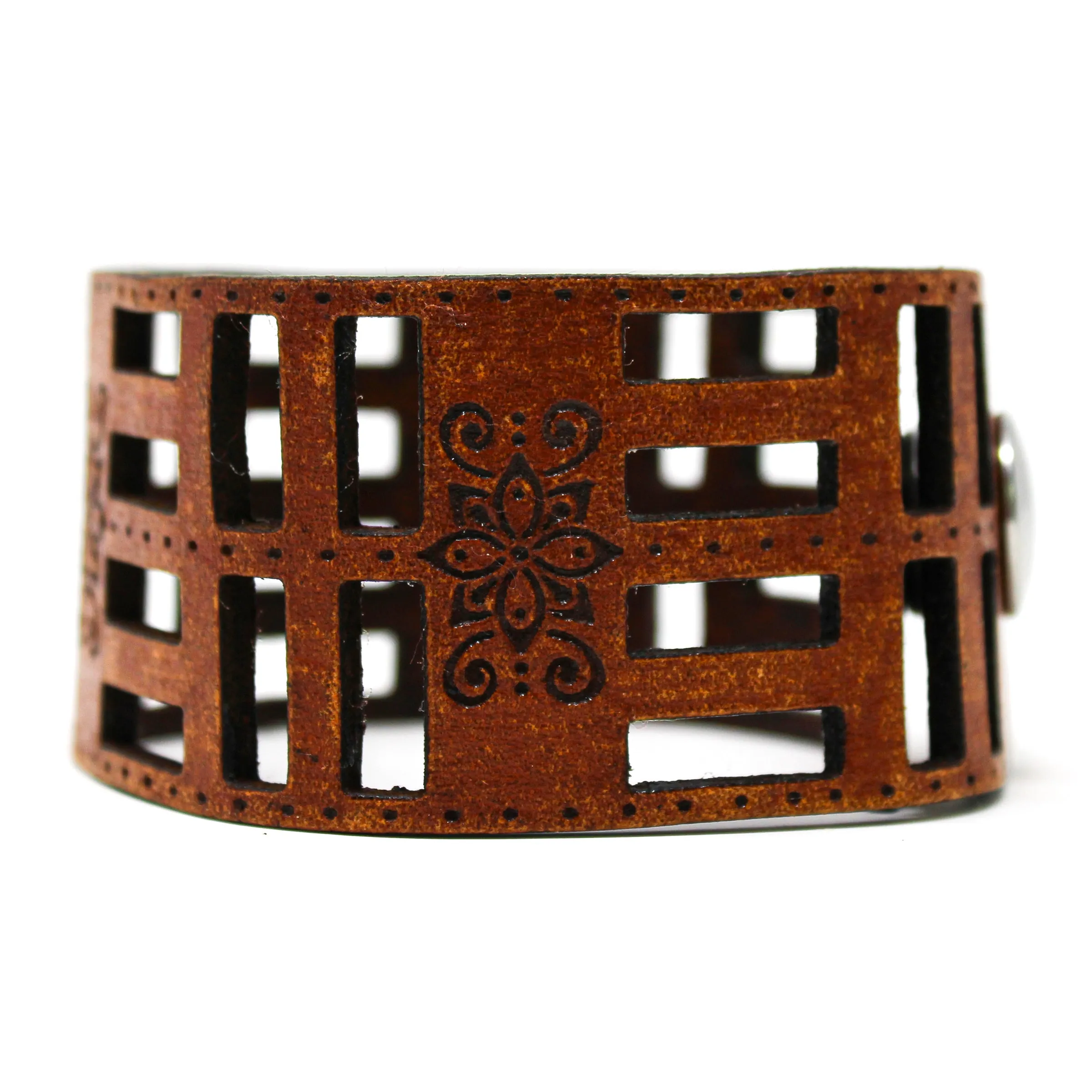 Women's Leather Cuff - Flora Foura Cut Cuff