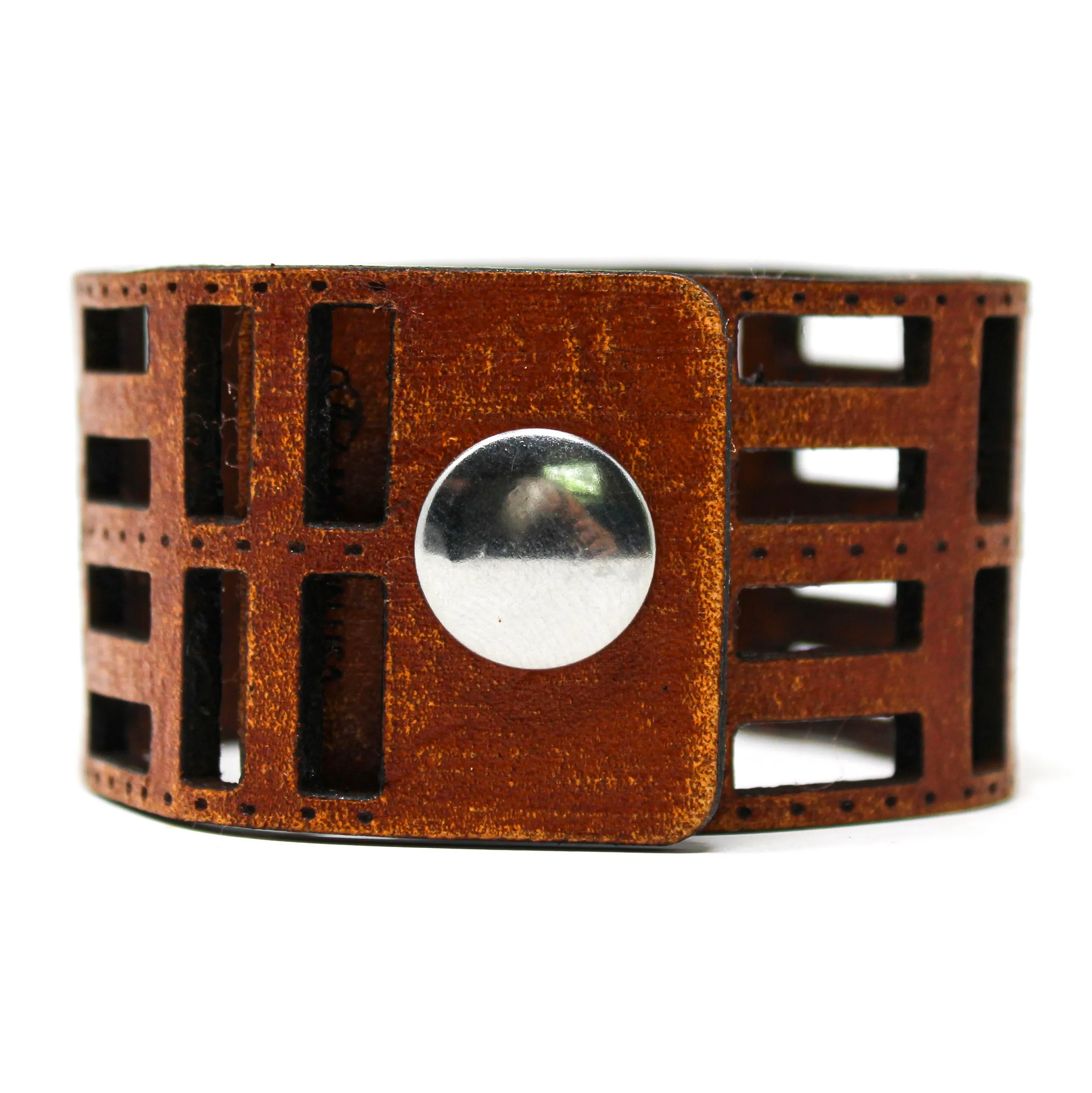 Women's Leather Cuff - Flora Foura Cut Cuff