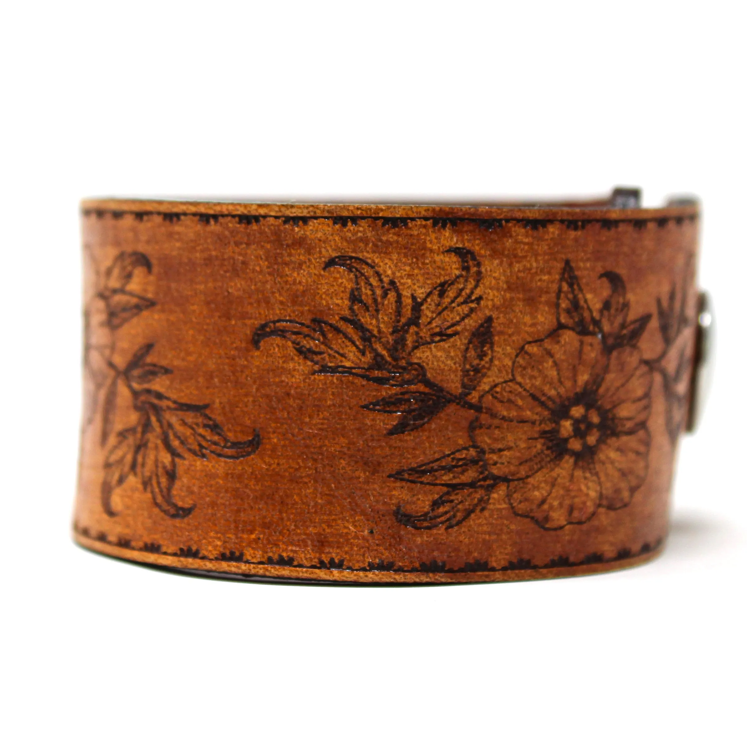 Women's Leather Cuff -Lovely Blossom Cuff