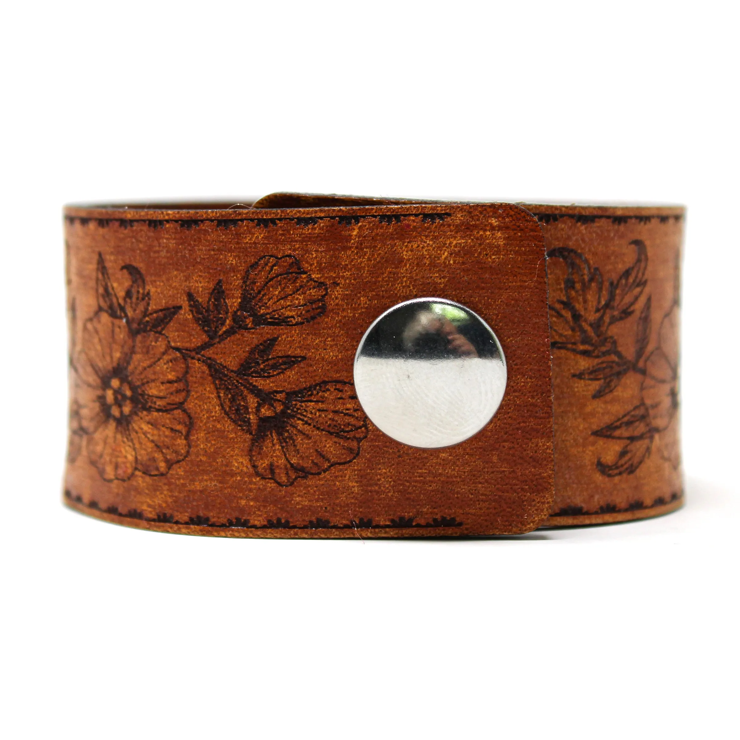 Women's Leather Cuff -Lovely Blossom Cuff
