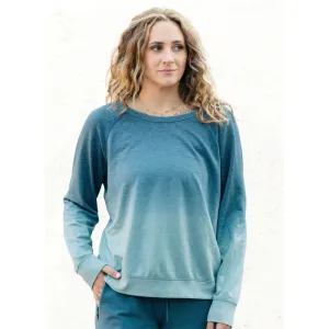 Women's Splendid Iris Carly Ombre Sweatshirt Ocean