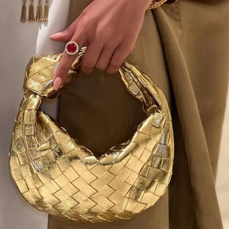 Woven Mini Satchel Bag Made from Vegan Leather with Elegant Design and Silver Accents