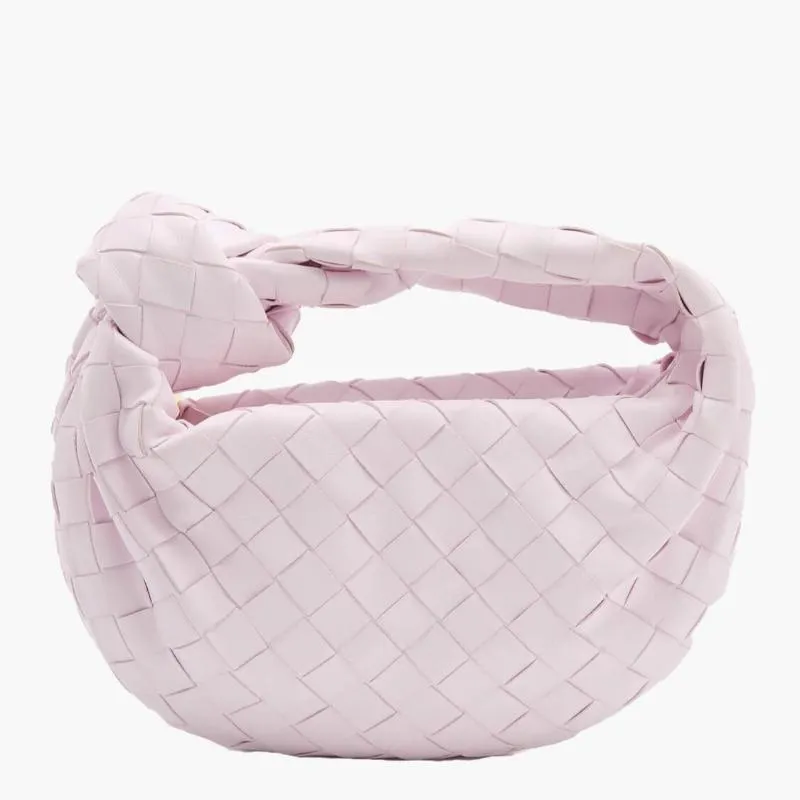 Woven Mini Satchel Bag Made from Vegan Leather with Elegant Design and Silver Accents