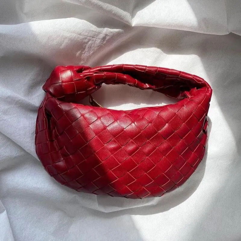 Woven Mini Satchel Bag Made from Vegan Leather with Elegant Design and Silver Accents