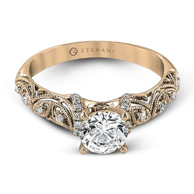 ZR916 Engagement Ring in 14k Gold with Diamonds
