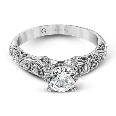 ZR916 Engagement Ring in 14k Gold with Diamonds