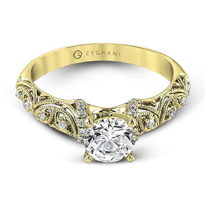 ZR916 Engagement Ring in 14k Gold with Diamonds