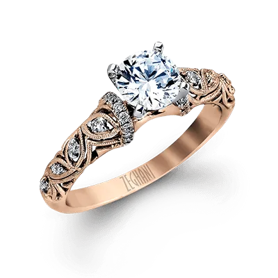 ZR916 Engagement Ring in 14k Gold with Diamonds